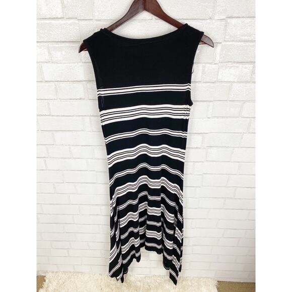 Vince Camuto Women's Short Sleeve Island Stripe Shark Bite Dress Size Small - Picture 8 of 9